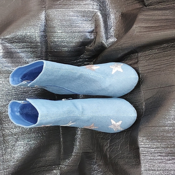 Cowgirl Carter COWBOY FANS 🐎👢 NEW  STAR DENIM BOOTS Blue - Picture 2 of 4